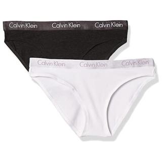 【Calvin Klein 凱文克萊】女時尚彈性比基尼黑白色三角內著混搭2件組-網(預購)