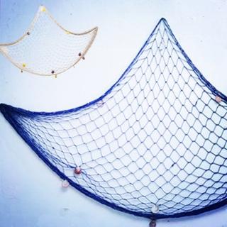 【北熊天空】帶貝殼款 海洋風 漁網裝飾 背景牆 拍攝背景 牆面裝飾 手工編織牆飾(牆面裝飾 裝飾漁網繩)