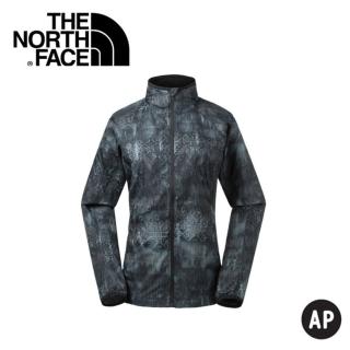 【The North Face】女 防風防潑水外套《黑色印花》3GEJ/防潑水/印花/外套/風衣/休閒(悠遊山水)