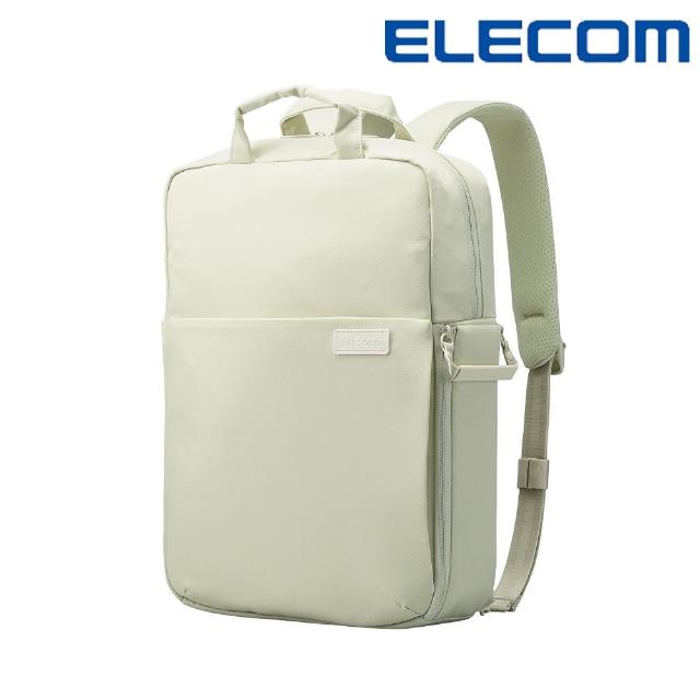 【ELECOM】帆布3WAY薄型後背包OF04-歐珀綠(ELBMOF04GN2)