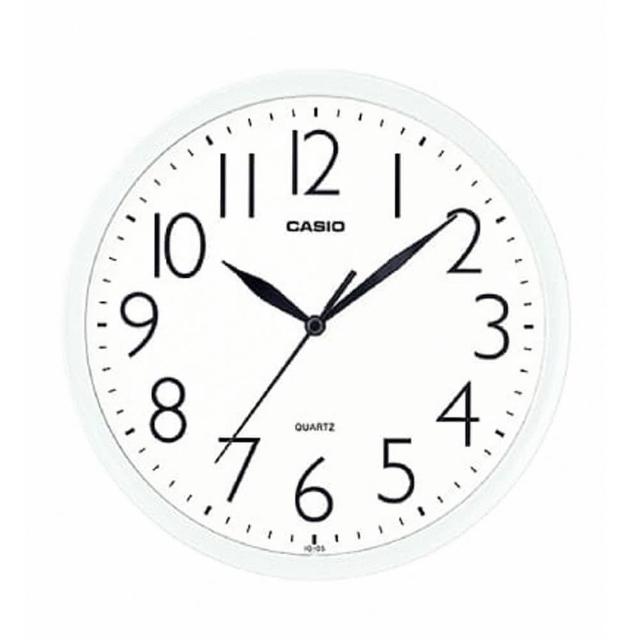 【CASIO 卡西歐】清晰大數字顯示典藏圓形掛鐘-白(IQ-05-7)