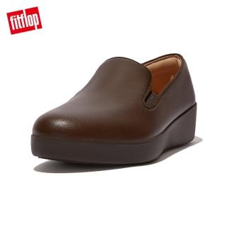 【FitFlop】SUPERSKATE輕量休閒皮革樂福鞋-女(巧克力棕)