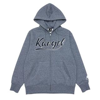 【KANGOL】外套 灰藍 草寫LOGO 連帽 中性(6255140480)