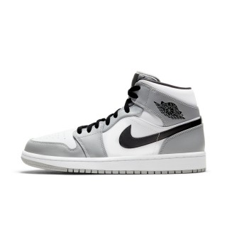 【NIKE 耐吉】Air Jordan 1 Mid 籃球鞋 男鞋 灰白 煙灰 AJ1(554724-092)