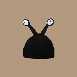 【OCEANA】黑色外星人觸角款毛帽(卡通搞怪可愛頭套針織毛線帽冬季聖誕交換禮物)