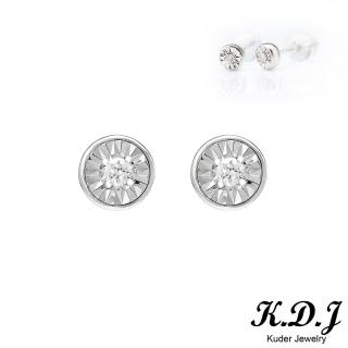 【K.D.J 圓融珠寶】單鑽放大款18K鑽石耳環