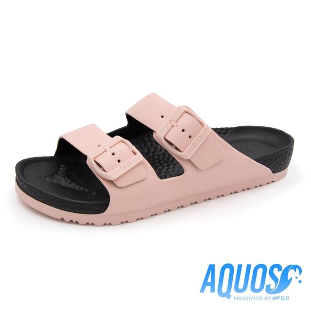 【G.P】AQUOS雙色雙硬度柏肯防水拖鞋A5115-黑粉色(SIZE:36-39 共九色)