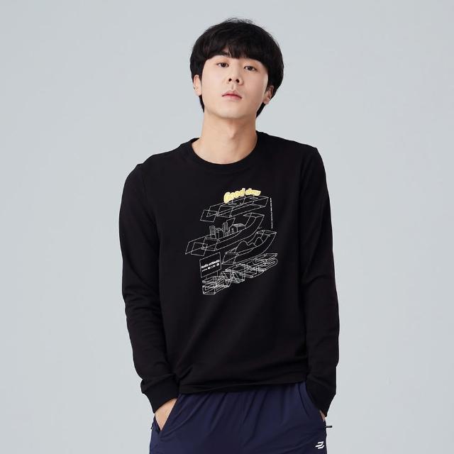 【BATIS 巴帝斯】品牌 LOGO 設計長袖上衣 - 男 - 三色(保暖、高彈力)