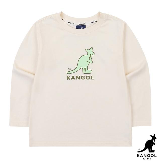 【KANGOL】韓國-KIDS 經典大袋鼠長袖T恤-白色(W22AN001WT)