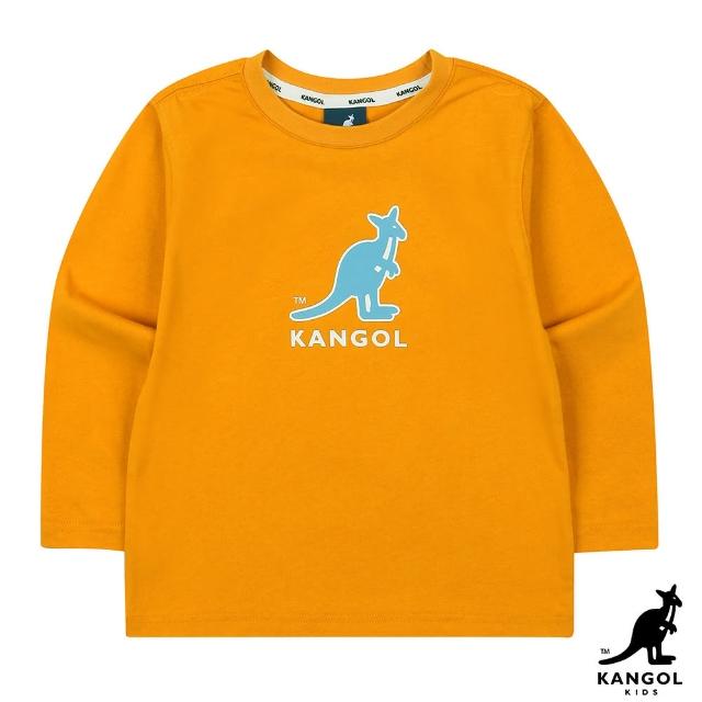 【KANGOL】韓國-KIDS 經典大袋鼠長袖T恤-橘黃色(W22AN001FH)