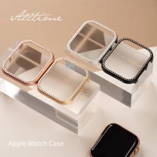 【ALL TIME 完全計時】Apple Watch 40/41/44/45mm 輕奢單排鑽鋁合金邊框防護錶殼