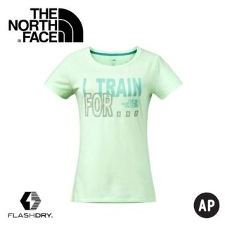 【The North Face】女 Logo短T《芽綠》2XUY/吸濕排汗/透氣/運動/戶外/休閒上衣(悠遊山水)