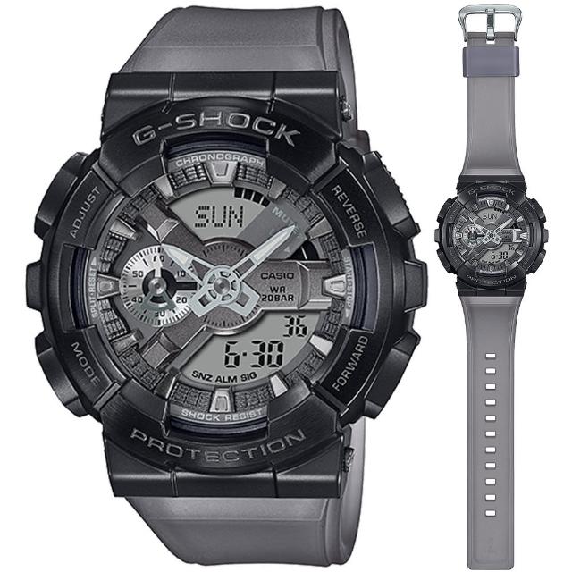 【CASIO 卡西歐】G-SHOCK 夜霧迷幻工業風半透明雙顯手錶 母親節 禮物(GM-110MF-1A)