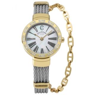 【CHARRIOL 夏利豪】ST-TROPEZ經典鎖鍊手鐲腕錶x金色x25mm(ST25YD.500.009)