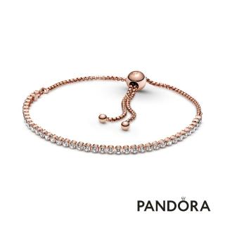 【Pandora 官方直營】璀璨寶石滑釦手鏈-鍍14k玫瑰金