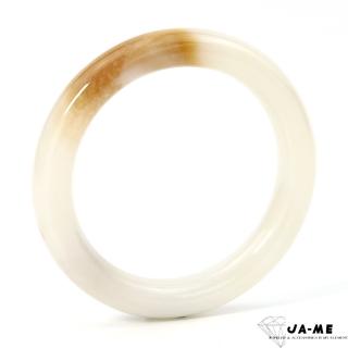 【JA-ME】天然和田玉糖白色圓骨玉鐲#18-18.5