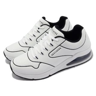 【SKECHERS】休閒鞋 Uno 2 男鞋 經典白 黑線條 氣墊 基本款 支撐 耐磨 舒適(232345WBK)