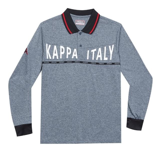 【KAPPA】義大利舒適型男運動POLO長袖衫(灰 351382W411)