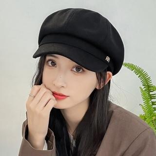 【Acorn 橡果】韓系復古保暖貝蕾帽畫家帽棒球帽鴨舌帽遮陽帽1728(黑色)