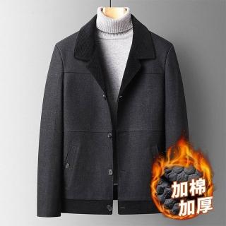 【米蘭精品】毛呢外套羊毛夾克(翻領修身保暖秋冬男外套2款74de87)