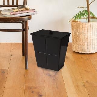 【八幡化成】仿壁磚垃圾桶 極致黑3L(回收桶 廚餘桶)