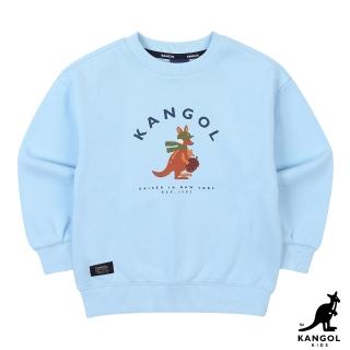 【KANGOL】韓國-KIDS 森林袋鼠刷毛厚棉上衣-淺藍色(W22AK004LB)