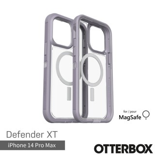 【OtterBox】iPhone 14 Pro Max 6.7吋 Defender XT防禦者系列保護殼-紫/透(支援MagSafe)