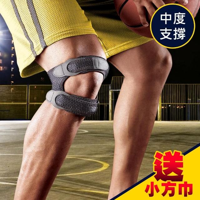 【3M】護多樂/雙帶型護膝 /送小方巾(09195 黑色/運動護具)