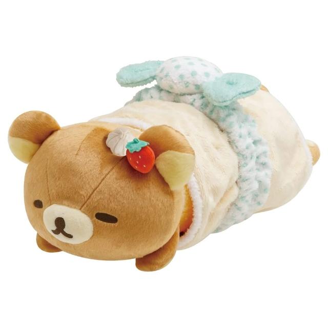 【San-X】拉拉熊 甜點樂園系列 趴姿絨毛娃娃毛毯組(生活雜貨)