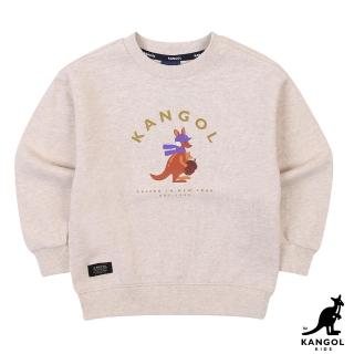 【KANGOL】韓國-KIDS 森林袋鼠刷毛厚棉上衣-米色(W22AK004BG)