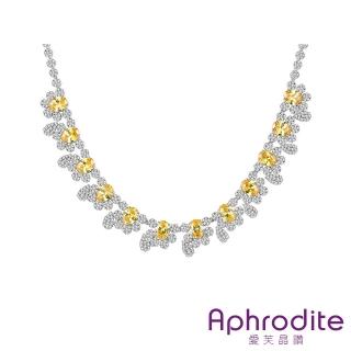 【Aphrodite 愛芙晶鑽】水晶項鍊 鋯石項鍊/華麗輕奢水晶鋯石滿鑽鑲嵌項鍊(2色任選)