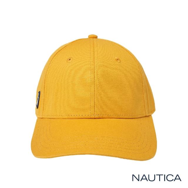【NAUTICA】簡約素面LOGO刺繡棒球帽(黃)