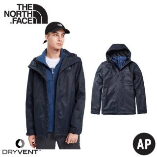 【The North Face】男 二件式DryVent刷毛外套《海軍藍》4NCL/透氣防風耐磨/夾克/風雨衣(悠遊山水)