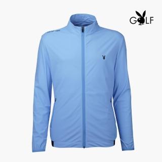 【PLAYBOY GOLF】男款素色單層薄外套-淺藍(高爾夫球衫/AC21102-55)