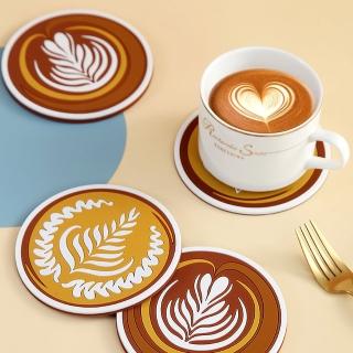 【WO HOME】可愛咖啡拉花造型設計杯墊*4款入(防燙墊/隔熱墊/咖啡墊)