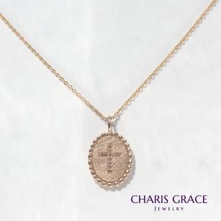 【CHARIS & GRACE 佳立思珠寶】14K Retro Diamond Cross Pendent 復古鑽石十字架項鍊_42cm
