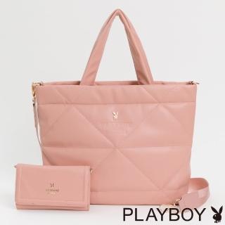 【PLAYBOY】手提包附長背帶 Air系列(粉紅色)