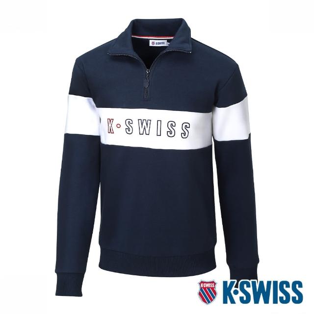 【K-SWISS】立領刷毛上衣 Mock Neck Sweatshirt-女-藍(197252-404)