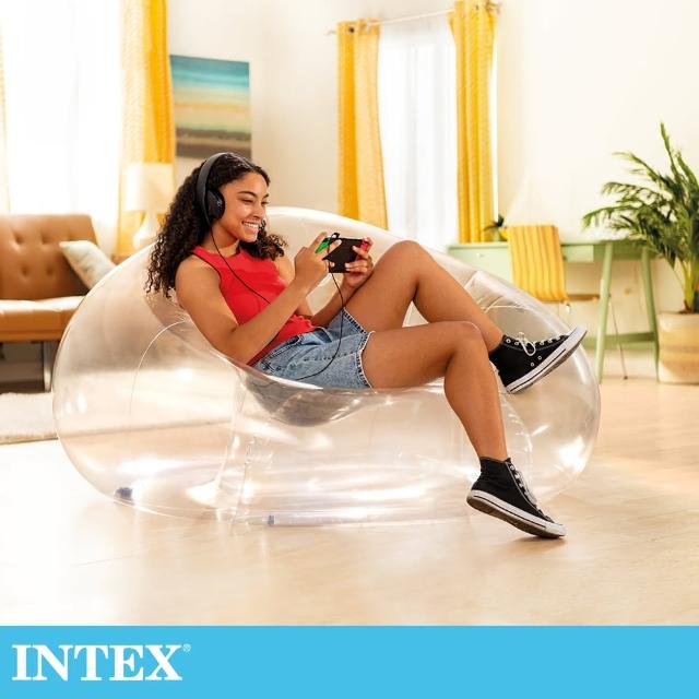 【INTEX 原廠公司貨】清澈透明充氣沙發/充氣椅(66500NP)