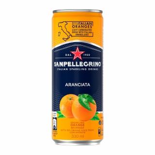 【聖沛黎洛】氣泡水果飲料罐裝-甜橙口味330mlx24入/箱