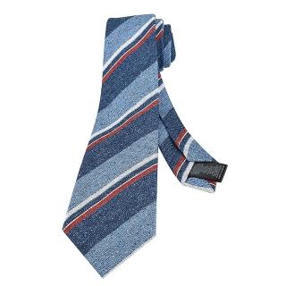 【Paul Smith】經典斜紋絲綢羊毛領帶(淺藍x藍)