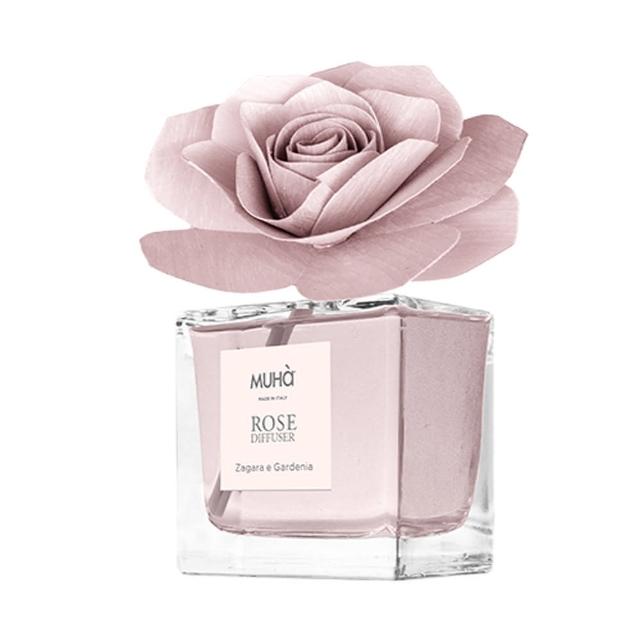 【MUHA穆哈】義大利進口室內香氛-粉玫瑰-古董琥珀 100ml(花香調 室內擴香 居家香氛)