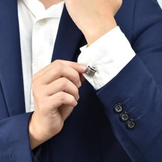 【men life】袖扣 上下亮面凹線設計(袖扣)