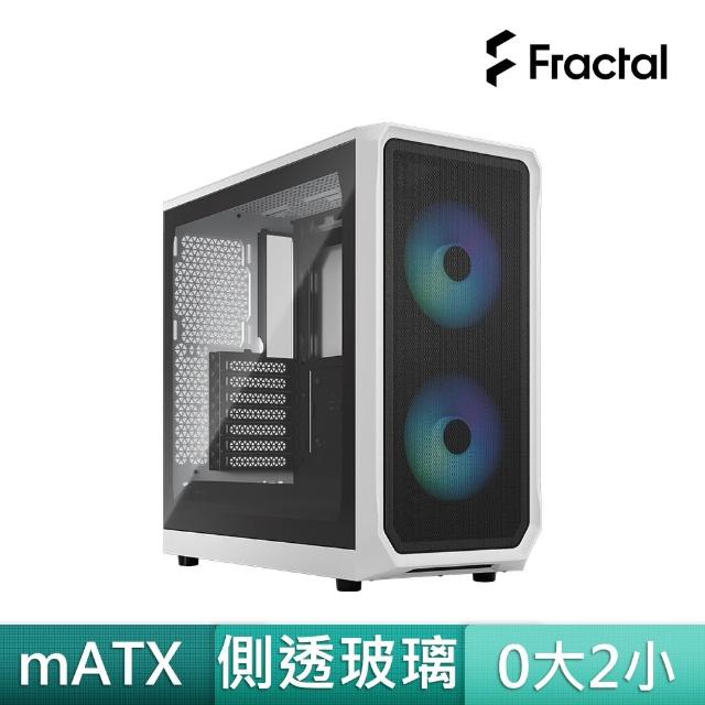【Fractal Design】Focus 2 RGB Black TG Clear Tint 側透電腦機殼-極光白(ATX/CPU高/強化玻璃)
