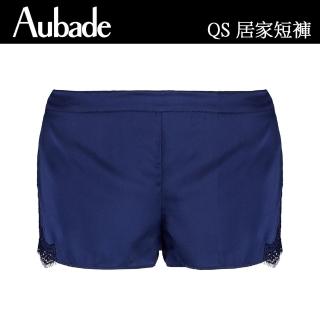 【Aubade】摯愛蠶絲短褲 蕾絲性感睡衣 女睡衣 法國進口居家服(QS-藍)