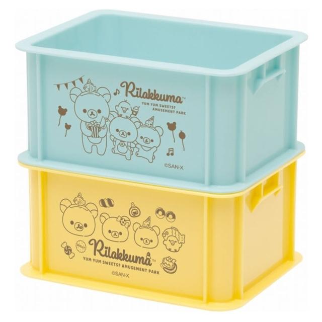 【San-X】拉拉熊 甜點樂園系列 可堆疊收納盒 慶祝 2入組(Rilakkuma)