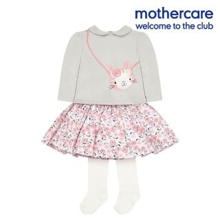 【mothercare】專櫃童裝 灰粉氣質裙子套裝-上衣+裙子(6-24個月)