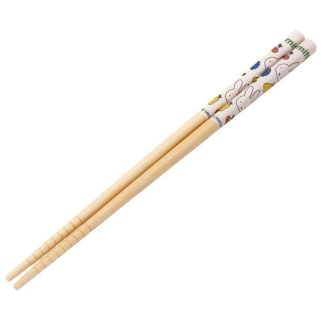 【小禮堂】Miffy 米飛兔 天然竹筷 21cm - 白水果(平輸品) 米菲兔