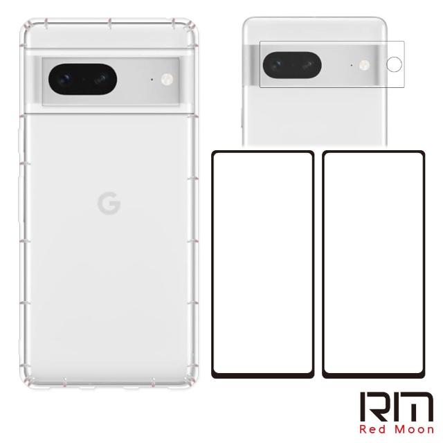 【RedMoon】Google Pixel 7 手機殼貼4件組 空壓殼-9H玻璃保貼2入+高鋁鏡頭貼