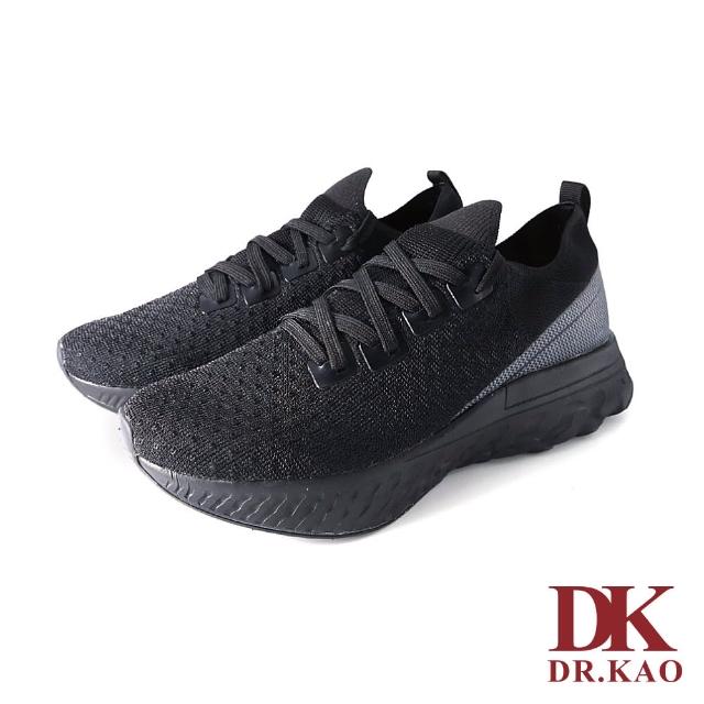 【DK 高博士】飛織輕量綁帶氣墊女鞋 73-2226-90 黑色